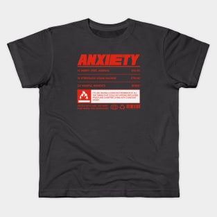 Anxiety Warning Label Kids T-Shirt